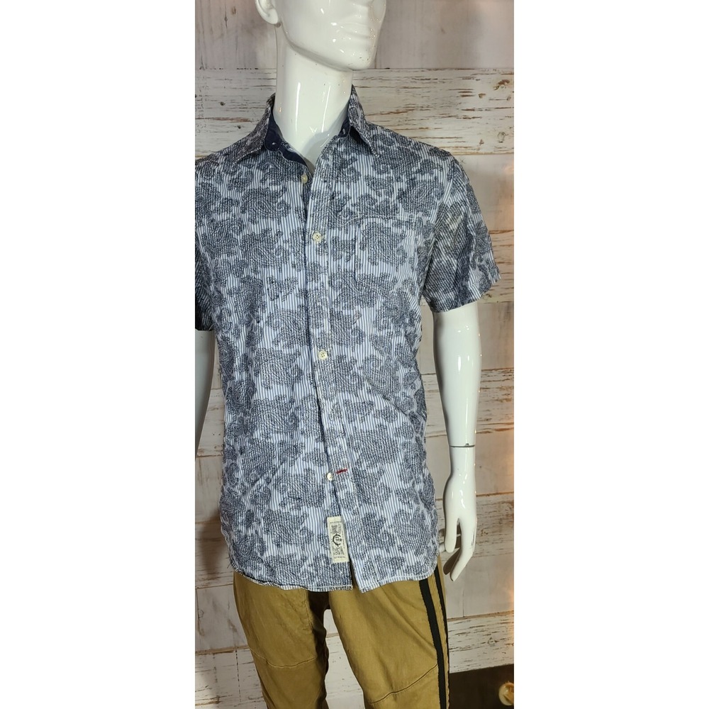 Cremieux Shirt Button Men's XLarge Short Sleeve Blue  Casual Dress  Shirt @9